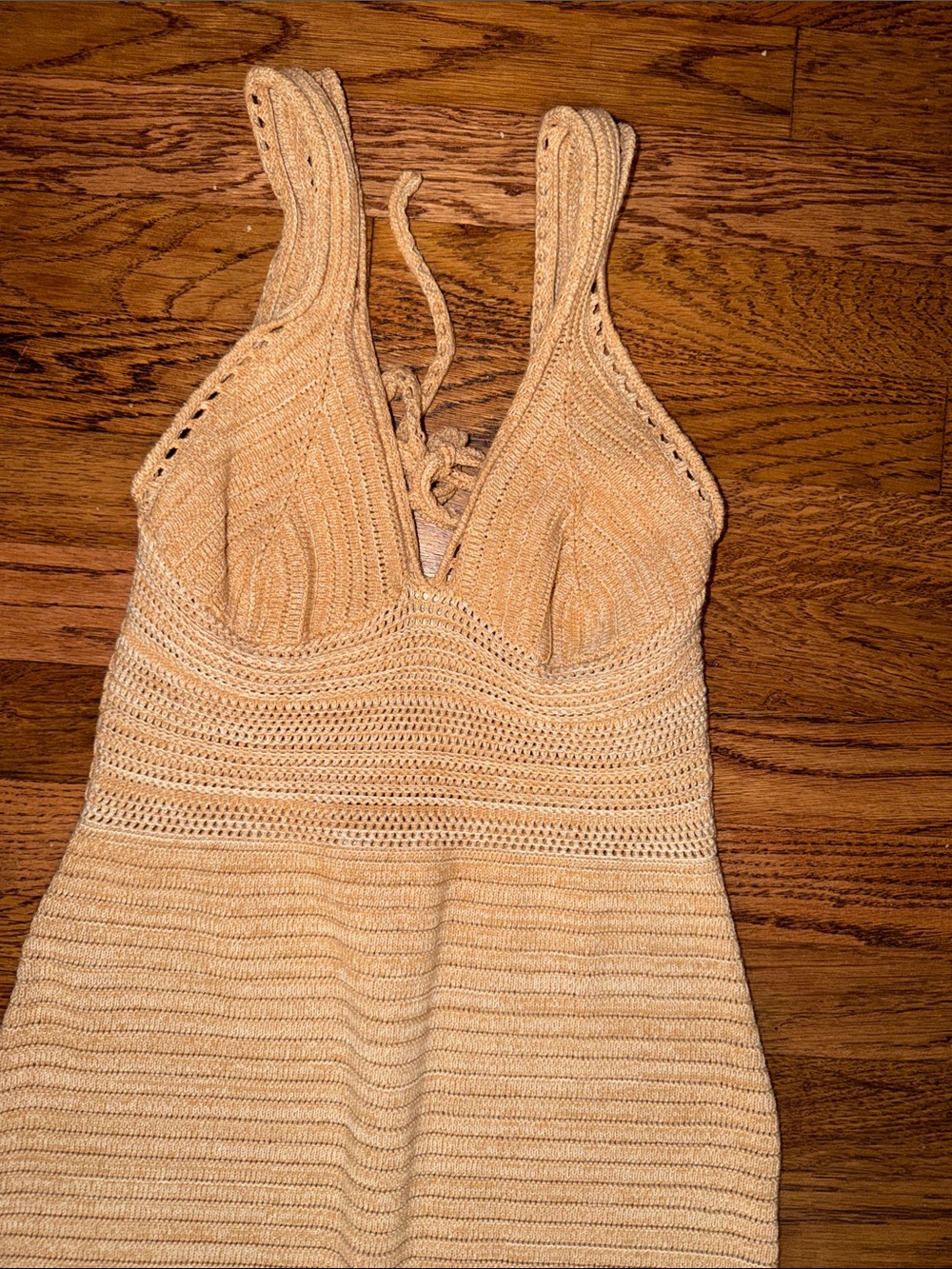 Ronny Kobo Crochet Knit Tank Dress